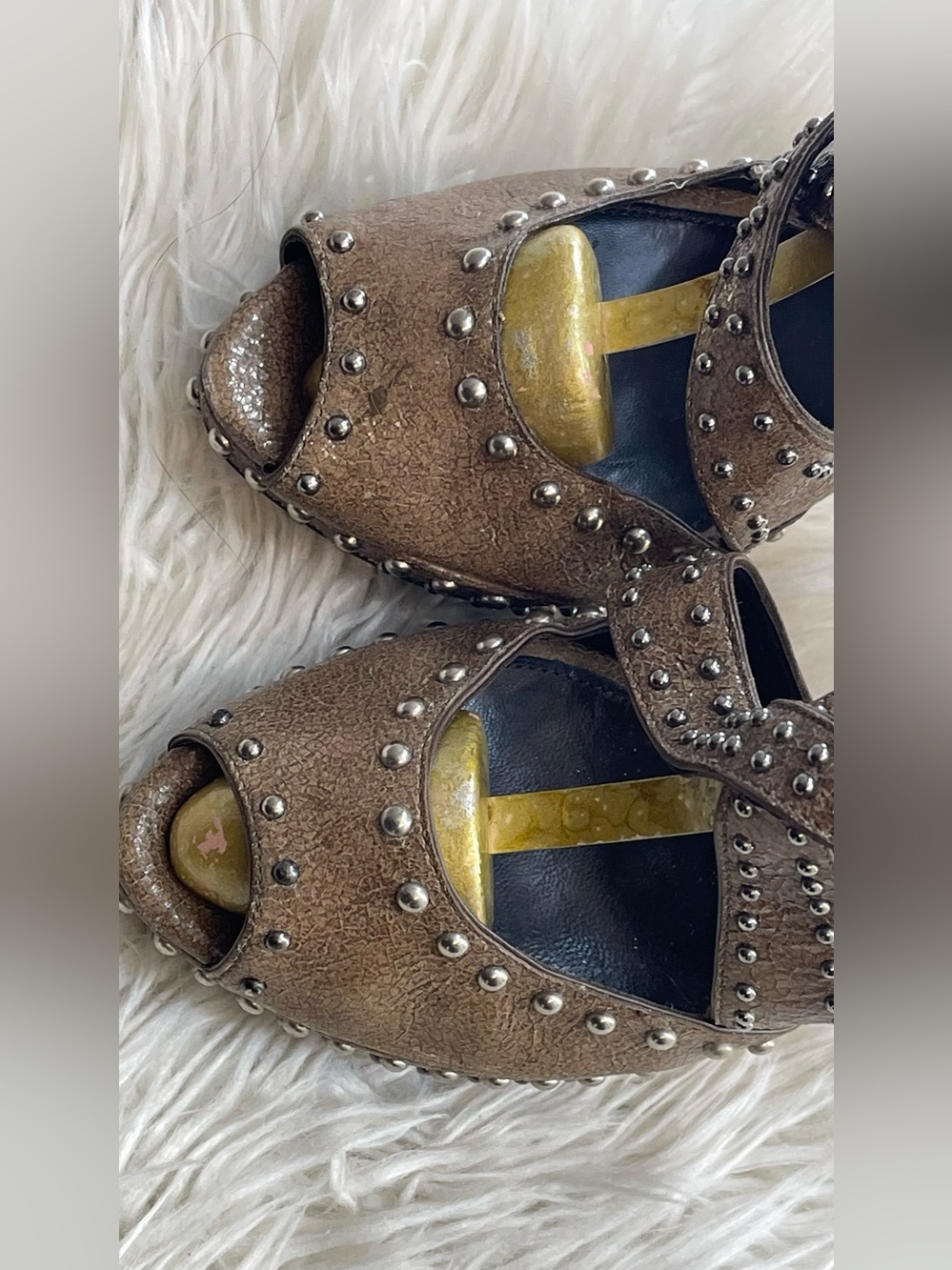 Prada  Studded Platform Peep-Toe Heels - Picture 12 of 15